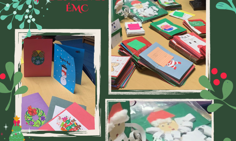 Activité de cartes de Noël des élèves ÉMC primaire